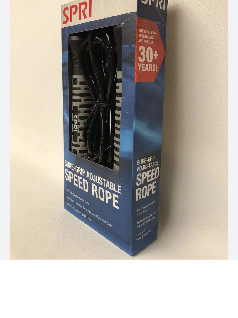 NIB SPRI Sure-Grip Adjustable Speed Rope — Black